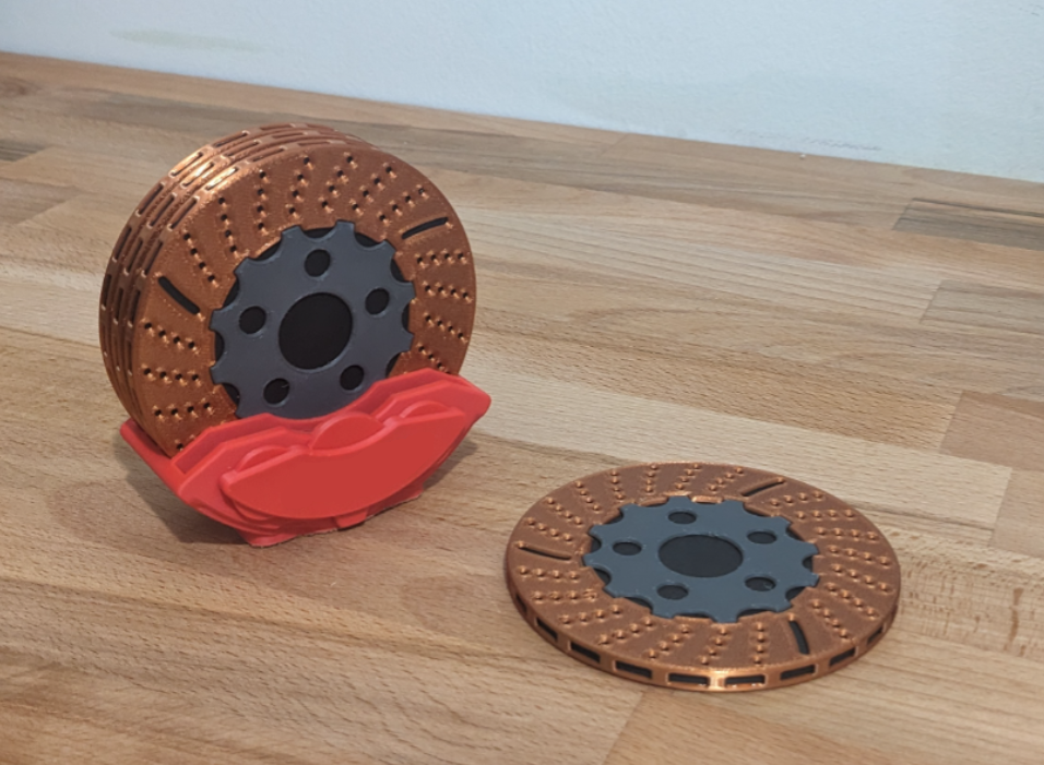 Automotive Brake Disc & Caliper Drink Coaster Set – Car Enthusiast Barware